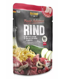 BELCANDO Pâtée au boeuf, nouilles et courgettes 300g