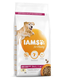 IAMS For Vitality Senior Large Breed Chicken 3 kg croquettes pour chiens âgés de grandes races au Poulet