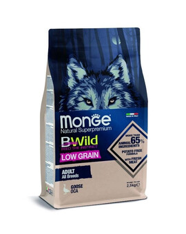 MONGE BWild Dog Adult - Croquettes d'oie avec herbes et fruits des bois - 2,5 kg