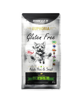 EUPHORIA Gluten Free z jagnięciną dla psów mini i małych ras 2 kg