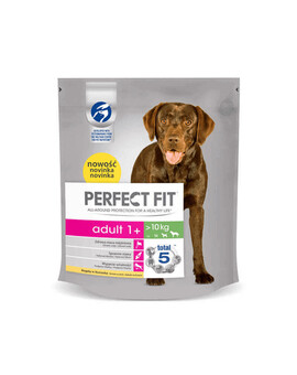 PERFECT FIT Adulte 1an + Riche en poulet pour les chiens de de moyenne et grande race 825g