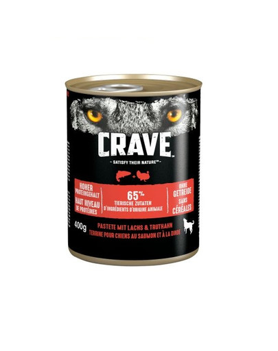 CRAVE Conserve 24 x 400g - pâté au saumon et à la dinde (sans céréales pour les chiens adultes)