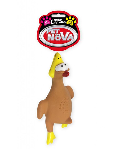 PET NOVA Dog Lifestyle Poulet en vol jouet 26cm brun