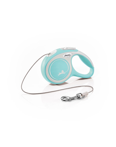FLEXI Laisse New Comfort Cordon XS 3 m bleu clair avec blanc