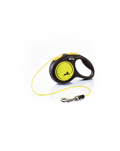 FLEXI Laisse réfléchissante New Neon XS Corde 3m Jaune/Noir