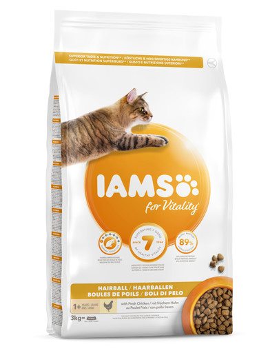IAMS For Vitality Cat Adult Hairball Chicken 3 kg