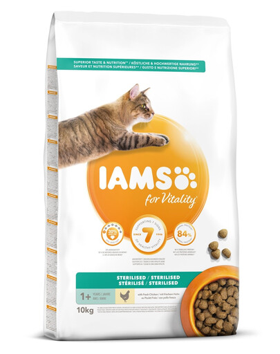 IAMS for Vitality Réduction des poids pour les chats adultes après la stérilisation 10 kg