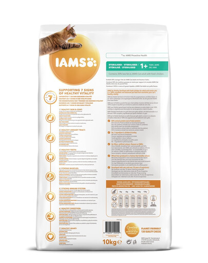 IAMS for Vitality Réduction des poids pour les chats adultes après la stérilisation 10 kg