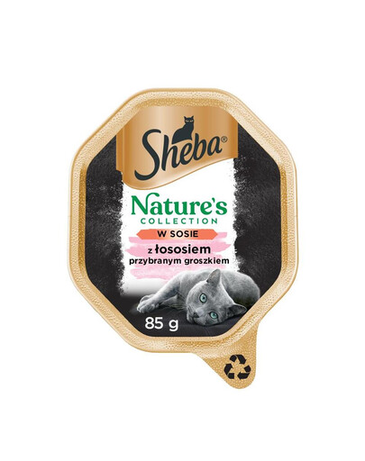 SHEBA Nature's Collection 85 g w sosie z łososiem i groszkiem