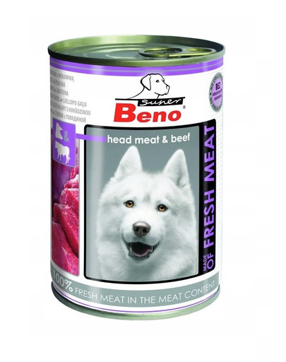 BENEK Super BENO Chien pâtée à la tête de boeuf 400 g