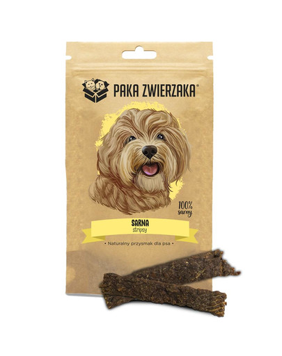 PAKA ZWIERZAKA Stripsy Cerf 100% 70 g friandise naturelle pour chiens