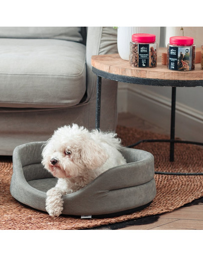 FERA Lit ovale pour chien 53x44x16 cm gris