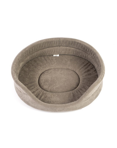 FERA Lit pour chien ovale gris 75x62x22 cm