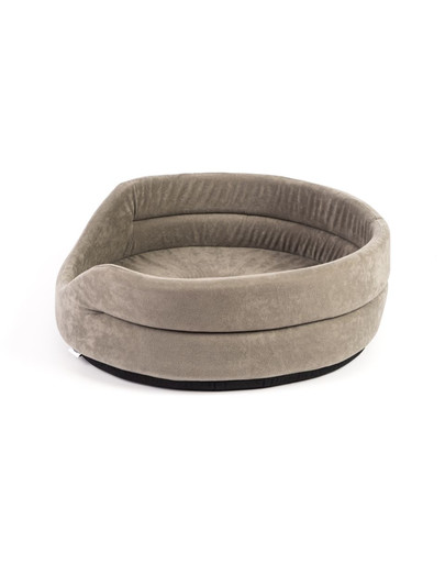 FERA Lit ovale pour chien 61x51x16 cm gris