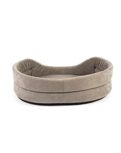 FERA Lit ovale pour chien 53x44x16 cm gris