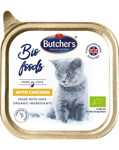 BUTCHER'S BIO foods Pâtée pour chats au poulet 85 g