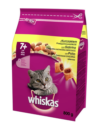 WHISKAS Senior poulet 800g x 5