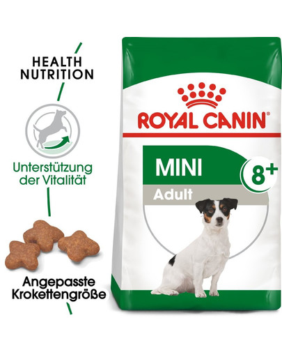 ROYAL CANIN Mini Adult 8+ 800 g karma sucha dla psów starszych od 8 do 12 roku życia ras małych x 15