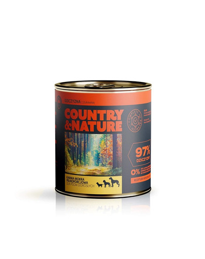 COUNTRY&NATURE Aliment humide sans céréales venaison avec canneberge 850 g