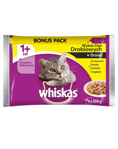 WHISKAS Plats de volaille en sauce 52 x 85g