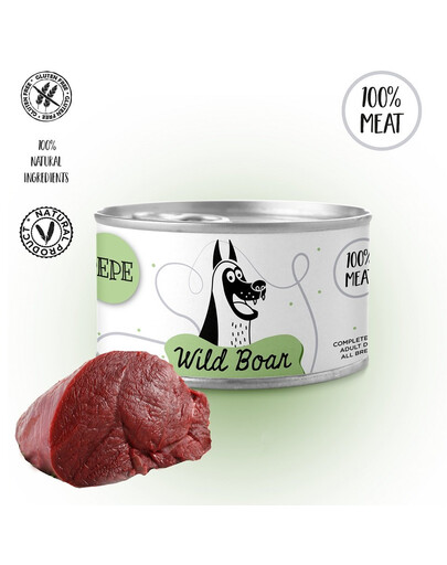 PAKA ZWIERZAKA PEPE Wild Boar Karma 100% dziczyzna 410 g