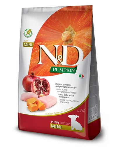 FARMINA N&D Pumpkin Puppy Mini Chicken & Pomegranate Poulet et grenade pour les chiots 800 g