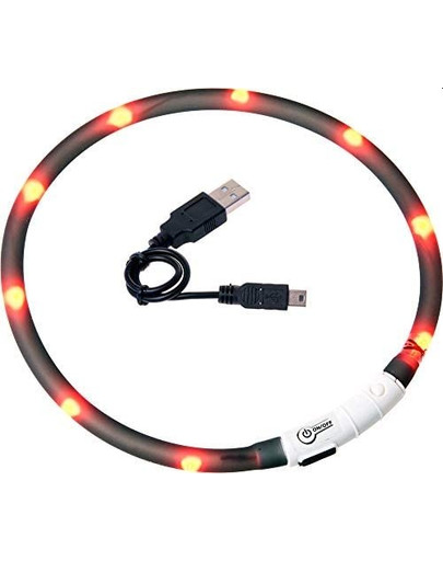 KARLIE FLAMINGO Collier de chien à led 70 cm noir