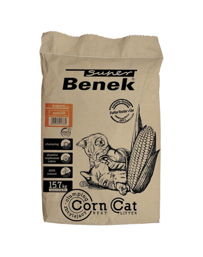BENEK Super Benek Corn Cat 25l litière pour chat au maïs