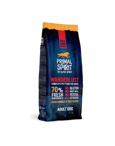 PRIMAL SPIRIT Wanderlust Croquettes semi-souples au poulet et riz pour chiens 1 kg