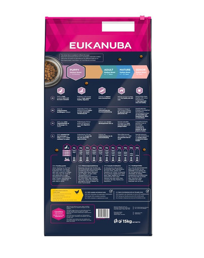 EUKANUBA Puppy Medium Breeds Chicken - pour chiots de race moyenne à base de poulet frais - 15 kg