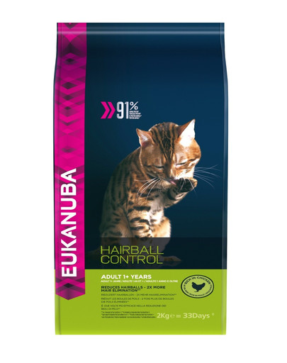 EUKANUBA - pour Chats Adultes pour réduire la formation de Boules De Poils - 2kg
