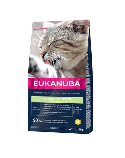 EUKANUBA - pour Chats Adultes pour réduire la formation de Boules De Poils - 2kg