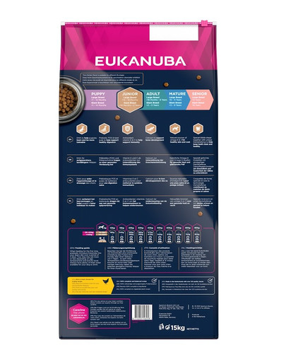 EUKANUBA Developing Junior Large Breed Chicken - croquettes pour chiens junior de grandes races Riches en poulet frais - 15kg