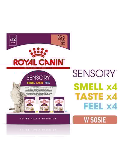 ROYAL CANIN Sensory Smell, Taste, Feel morceaux en sauce pour chats 12 x 85 g stimuler les sens