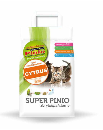 BENEK Super Pinio Lettiera per gatti a perdere Lemon 7 l