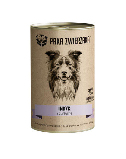 PAKA ZWIERZAKA Tacchino e mirtilli rossi 400 g di cibo umido per cani