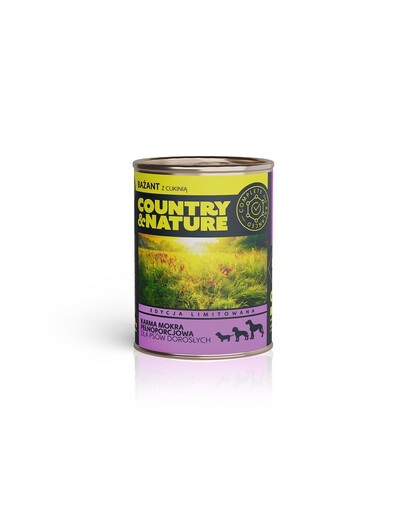 COUNTRY&NATURE Bezzbożowa mokra karma Bażant z cukinią 400 g