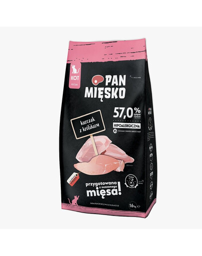 PAN MIĘSKO Kurczak z królikiem kocięta XS 1,6kg