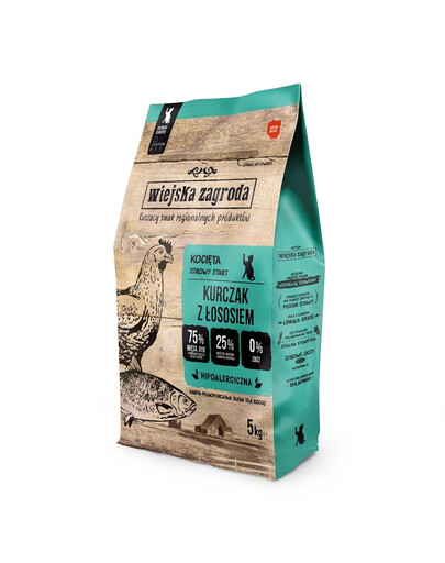 WIEJSKA ZAGRODA Kurczak z łososiem kocięta 5 kg