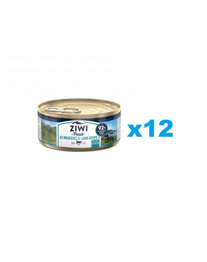 ZIWIPEAK Cat Mackerel&Lamb Pâtée pour chat au maquereau et à l'agneau 12 x 85g