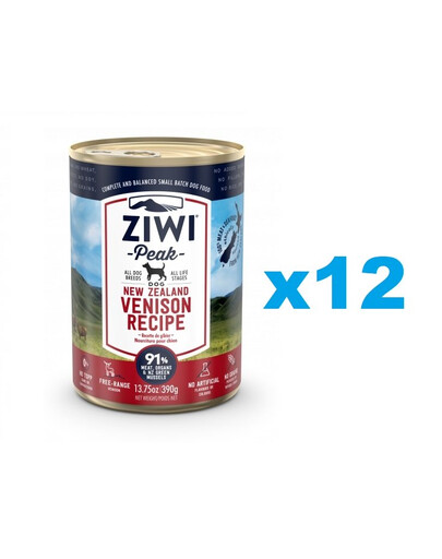 ZIWIPEAK Dog Pâtée pour chien à la venaison 12 x 390g