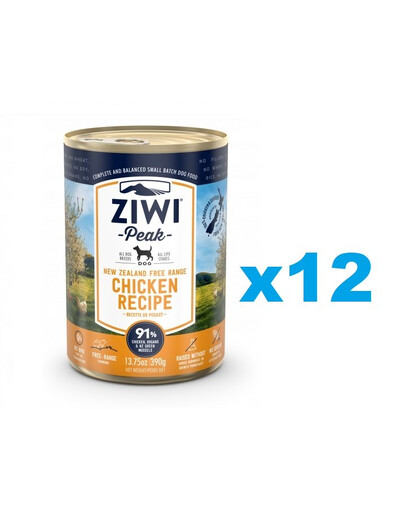 ZIWIPEAK Dog Chicken Pâtée pour chien au poulet 12 x 390g