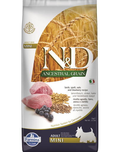FARMINA N&D Low Grain lamb & blueberry adult mini dog 7 kg