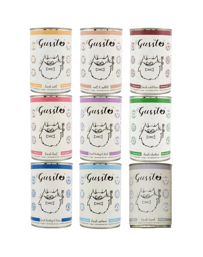 GUSSTO Miscela di gusti per gatti 9x400 g