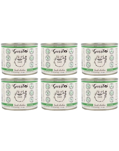 GUSSTO Cat Fresh Chicken mokra karma dla kotów świeży kurczak 6x200 g