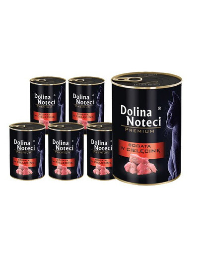 DOLINA NOTECI Premium Riche en veaux pour les chats adultes 12x400 g