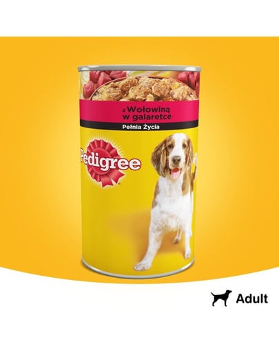 PEDIGREE con manzo in scatola di gelatina 1200g