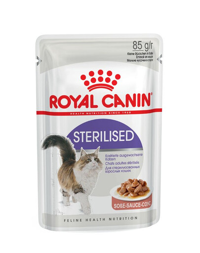 ROYAL CANIN Sterilised 48x85 g w sosie karma mokra w sosie dla kotów dorosłych, sterylizowanych