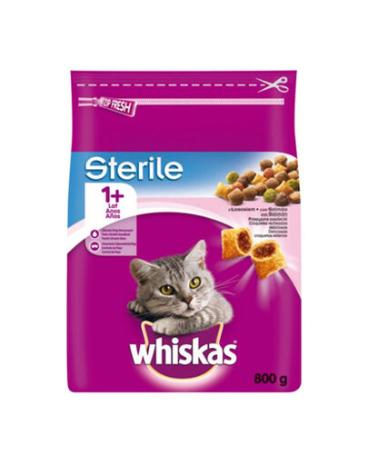 WHISKAS Sucha Sterile Kurczak 800g