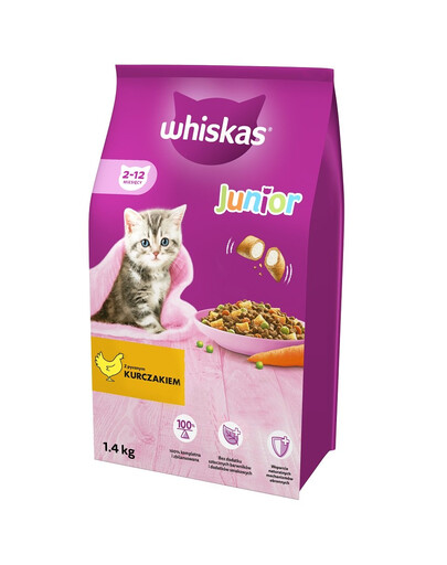 WHISKAS Junior 1,4 kg  sucha karma pełnoporcjowa dla kociąt  z pysznym kurczakiem